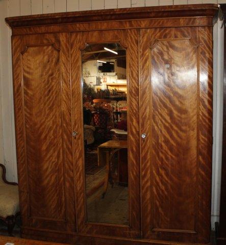 Victorian satin birch triple wardrobe(-)